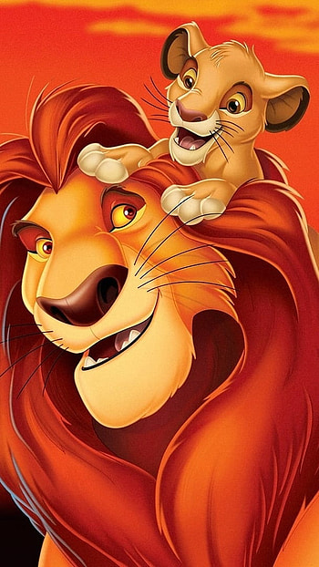 Best Lion King, Sunset Background, simba HD phone wallpaper