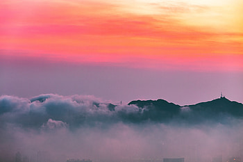 Nature, Clouds, Dawn, City, Mountain, Fog, Rise, Sunrise HD wallpaper