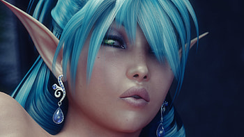 beautiful elf, blue, gorgeous, girl, elf, woman, fantasy, abstract, pretty, face, female HD wallpaper