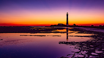 Lighthouse Colorful Sunrise , lighthouse, colorful, sunrise, nature, sky, evening HD wallpaper