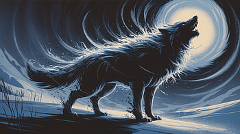 Moonlit Fury — Wolf Howl, wolf, moon HD wallpaper