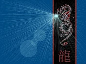 blue dragon, blue, pink, red, shine HD wallpaper
