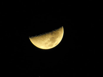 Half moon, night, moon, half, sky, beautiful, nature HD wallpaper
