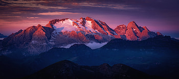 Dolomiti Sunrise , sunrise, mountains, nature, deviantart HD wallpaper