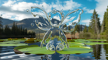 Enchanting Pixie Splash in Ultra, Pixie, fairy, water, lily pad, nature HD wallpaper