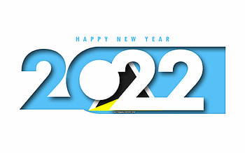 Happy New Year 2022 Saint Lucia, white background, Saint Lucia 2022, Saint Lucia 2022 New Year, 2022 concepts, Saint Lucia, Flag of Saint Lucia HD wallpaper
