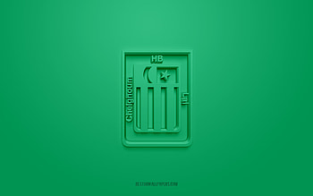 HB Chelghoum Laid, creative 3D logo, green background, Algerian football club, Ligue Professionnelle 1, Mila Province, Algeria, 3d art, football, HB Chelghoum Laid 3d logo HD wallpaper