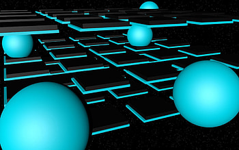 3D, Neon, Space, Balls HD wallpaper