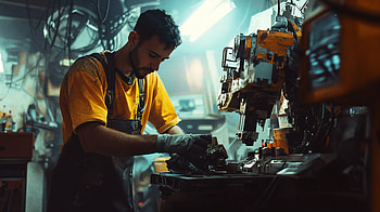 Skilled Mechanic in Ultra, man, mechanic, workshop, machine HD wallpaper