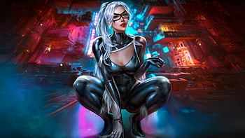 Black Cat Sense Of Justice, black-cat, superheroes, artwork, digital-art, pixiv HD wallpaper