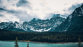 Nature, Trees, Mountains, Vertex, Lake, Tops HD wallpaper