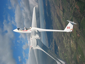 Glider, sky, wing, ground HD wallpaper