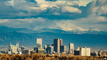 Denver skyline view, Background, Downtown Denver Partnership HD wallpaper