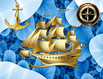 SHIP AHOY, SHIP, ABSTRACT, COMPASS, ANCHOR HD wallpaper