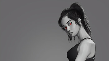 Monochrome Gorgeous Girl, artist, artwork, digital-art, artstation HD wallpaper