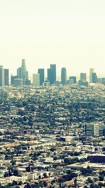 Los Angeles Skyline, Travels, City view HD phone wallpaper