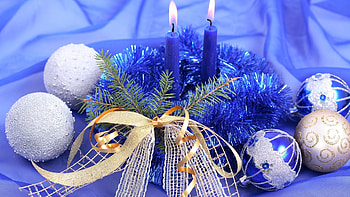 Holidays, Candles, Tape, Balls, Bows HD wallpaper