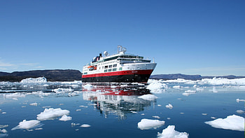 Greenland ship, Iceberg view, Glaciers and clouds, Sky reflection HD wallpaper