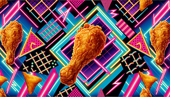 Funky Fried Chicken, Fried Chicken, chicken, food, retro, colorful HD wallpaper