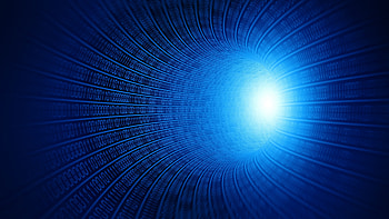 Binary digits, blue digital tunnel, abstract HD wallpaper