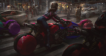 Cyberpunk Biker Girl , cyberpunk, artist, artwork, digital-art, artstation HD wallpaper