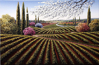 Mario Jung. Spring fields, mario jung, painting, art, field, nature HD wallpaper
