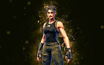 Commando, , green neon lights, Fortnite Battle Royale, Fortnite characters, Commando Skin, Fortnite, Commando Fortnite HD wallpaper