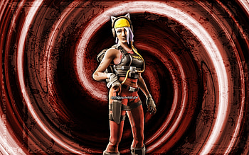 Catastrophe, red grunge background, Fortnite, vortex, Fortnite characters, Catastrophe Skin, Fortnite Battle Royale, Catastrophe Fortnite HD wallpaper