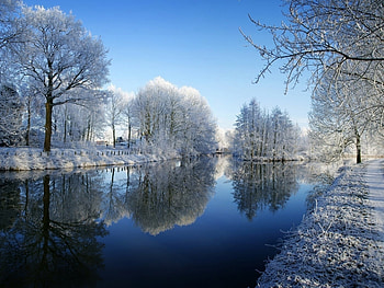 Landscape, Winter, Rivers HD wallpaper