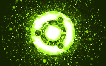 Ubuntu lime logo, , lime neon lights, Linux, creative, lime abstract background, Ubuntu logo, OS, Ubuntu HD wallpaper
