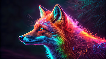 Vibrant Red Fox - Ultra, red fox, colorful, fox, Animal, artistic HD wallpaper