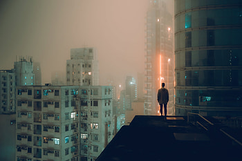 Alone At Rooftop, alone, graphy HD wallpaper