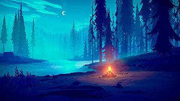 Among Trees campsite []:, Cartoon Camping HD wallpaper