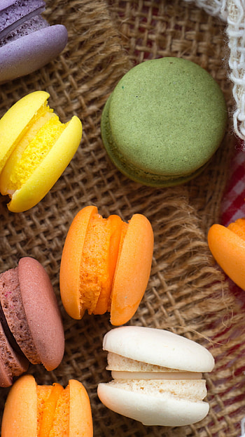 Yummy macarons, Pastel paradise, Sweet delight, Flavorful indulgence HD phone wallpaper