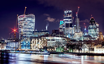 Cities, Great Britain, Night, London, Skyscrapers, United Kingdom HD wallpaper