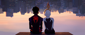 Spider-Verse Heroes Contemplating Cityscape -, movie, Spider-Man: Across the Spider-Verse, spider man, animation, superhero HD wallpaper