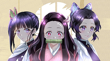 Kanao Tsuyuri Nezuko Kamado Shinobu Kochou Demon Slayer Kimetsu no Yaiba HD wallpaper