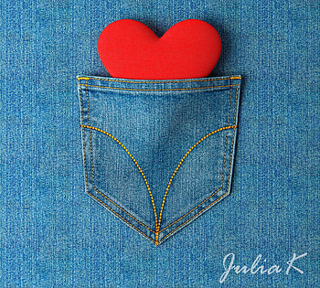 :), heart, denim, bluejeans, blue, red, juliak HD wallpaper