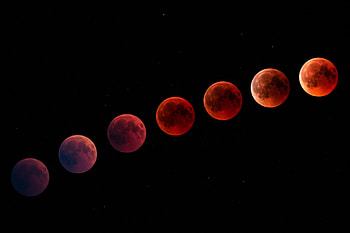 Eerie blood red moon, Mysterious celestial event, Enigma in the sky, Astronomical marvel HD wallpaper