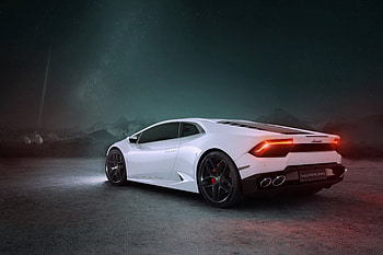Sports car, white, side view, Lamborghini Huracan HD wallpaper