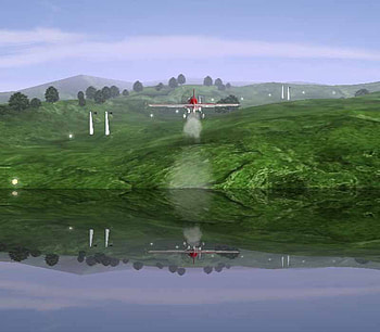 Beautiful Reflection, scenery, skies, plane, mountains, reflections HD wallpaper