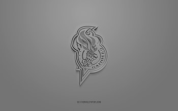Gatineau Olympiques, creative 3D logo, gray background, QMJHL, Canadian hockey team, USL League One, Quebec, Canada, 3d art, hockey, Gatineau Olympiques 3d logo HD wallpaper