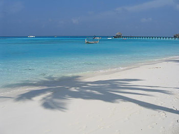 Pier, sand, ocean, beach HD wallpaper