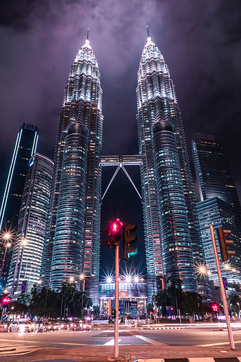 Cities, Night, Architecture, City, Building, Tower, Traffic Light, Towers HD phone wallpaper