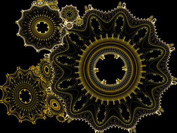 Like Clockwork, abstract, flower, clock, gear, flame, julian, fractal, apophysis HD wallpaper
