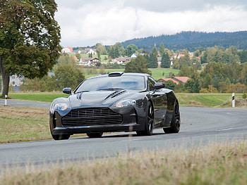 Houses, Trees, Aston Martin, Cars, Asphalt, Front View, Style, 2009, Mansory Cyrus HD wallpaper