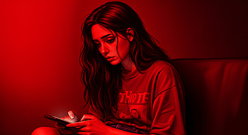 Melancholic Lofi Girl - Ultra, sad lofi girl, portrait, girl, smart, red lighting HD wallpaper