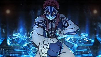 Akaza — Demon Slayer : Blue Fist Fury, Anime, Demon Slayer: Kimetsu No Yaiba, Akaza (Demon Slayer: Kimetsu No Yaiba), Demon Slayer: Kimetsu No Yaiba - The Movie: Infinity Castle HD wallpaper