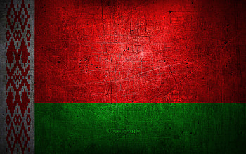 Belarusian metal flag, grunge art, European countries, Day of Belarus, national symbols, Belarus flag, metal flags, Flag of Belarus, Europe, Belarusian flag, Belarus HD wallpaper