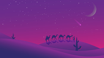 Camels Desert Evening Minimal , camel, desert, minimalism, minimalist, artist, artwork, digital-art HD wallpaper